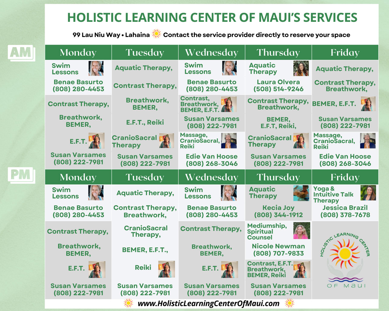 Holistic Learning of Maui Community Schedule